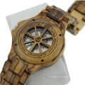 Montre en bois en acier de montre mécanique en bois d&#39;OEM d&#39;usine d&#39;OEM neuf